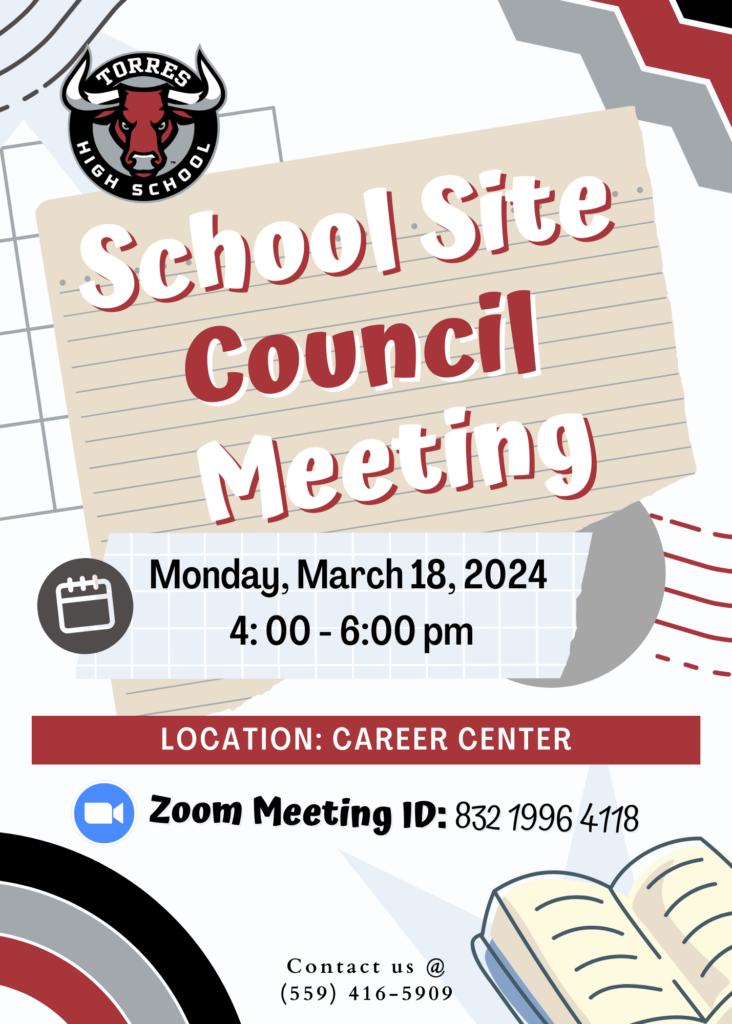 School Site Council Meeting #3 Flyer