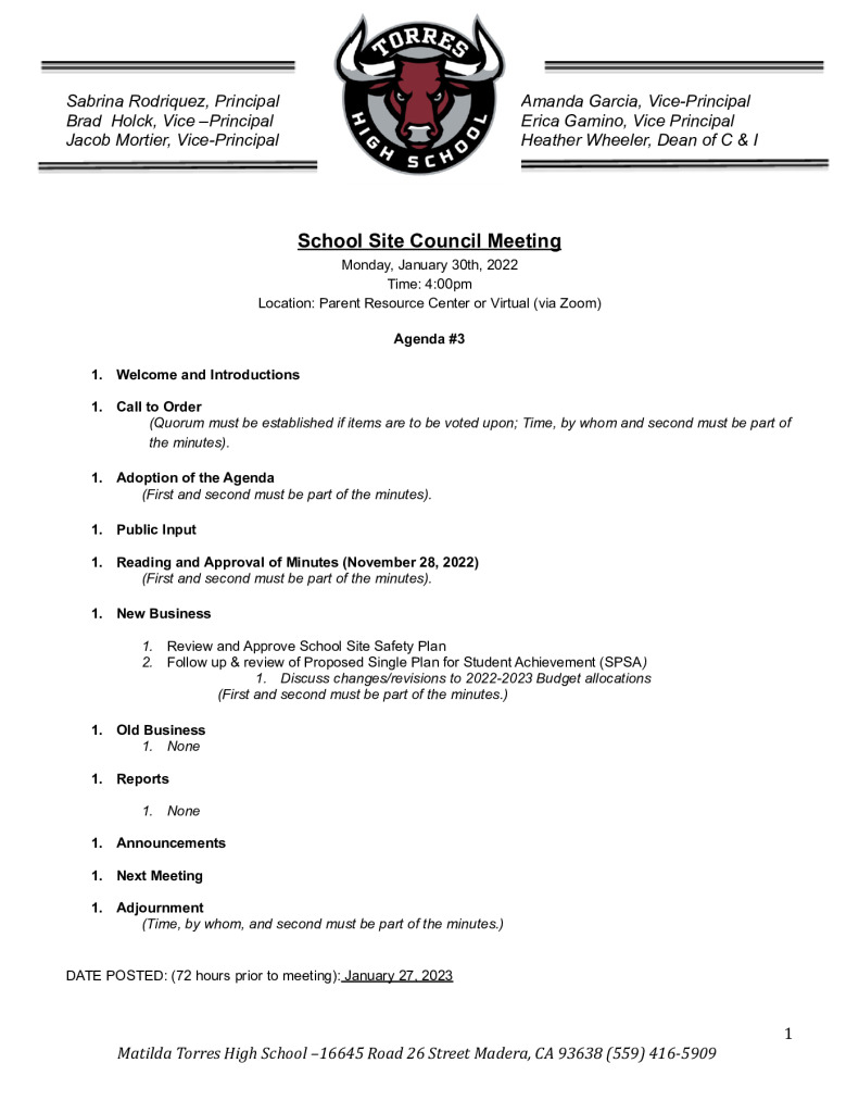 thumbnail of THS SSC Meeting Agenda #1 (English) 1_30_2023